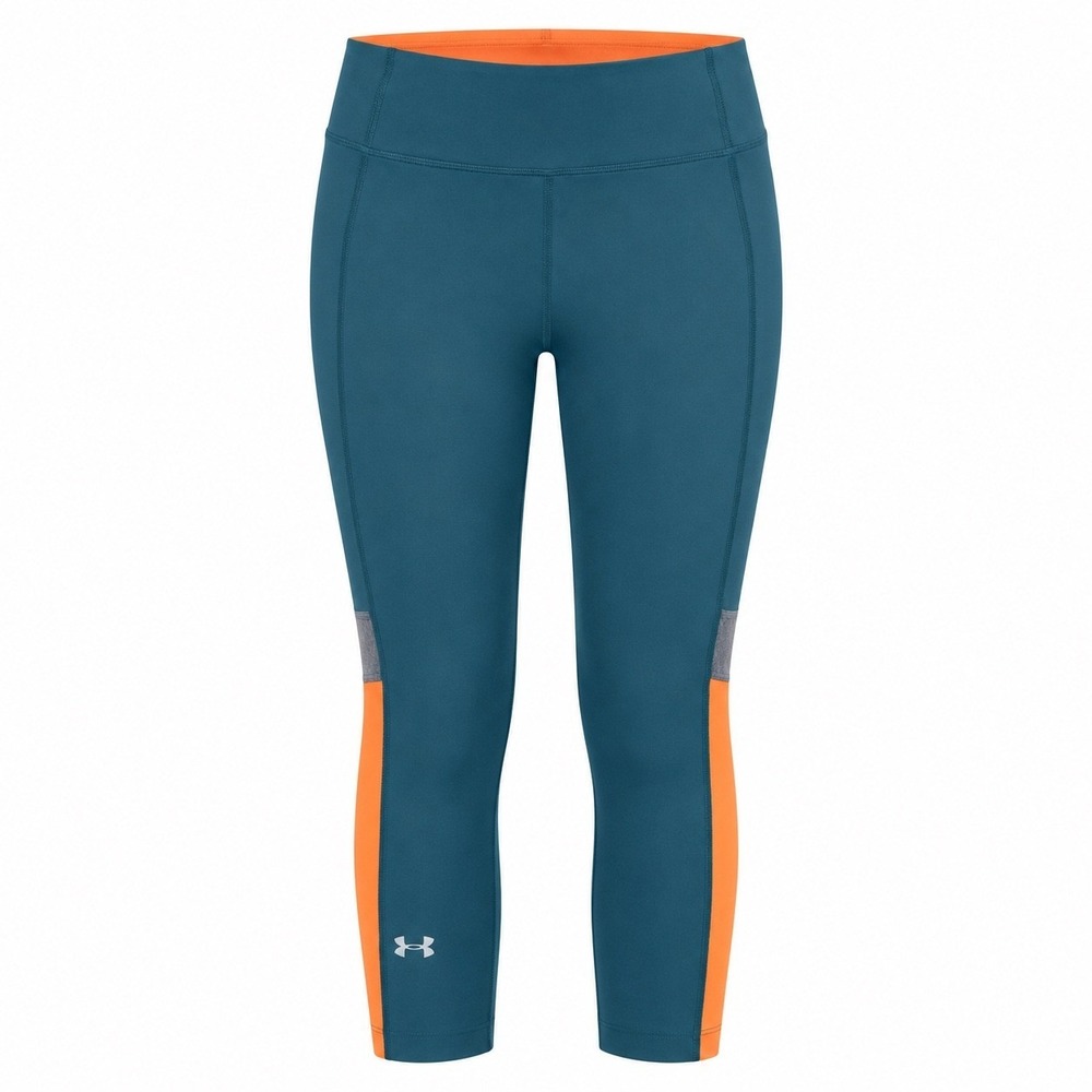 Under Armour Capri Leggings Neon Orange Medium gym gorp green athleisure runnng